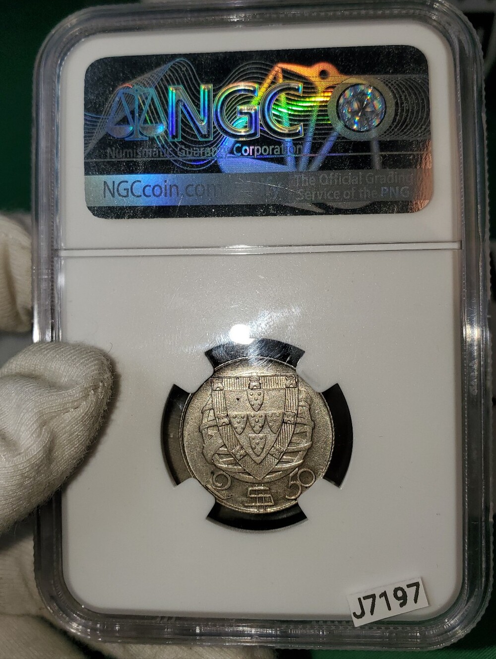 1932 PORTUGAL SILVER 2.5 ESCUDOS SAILING SHIP NGC AU58 NICE BRIGHT COIN